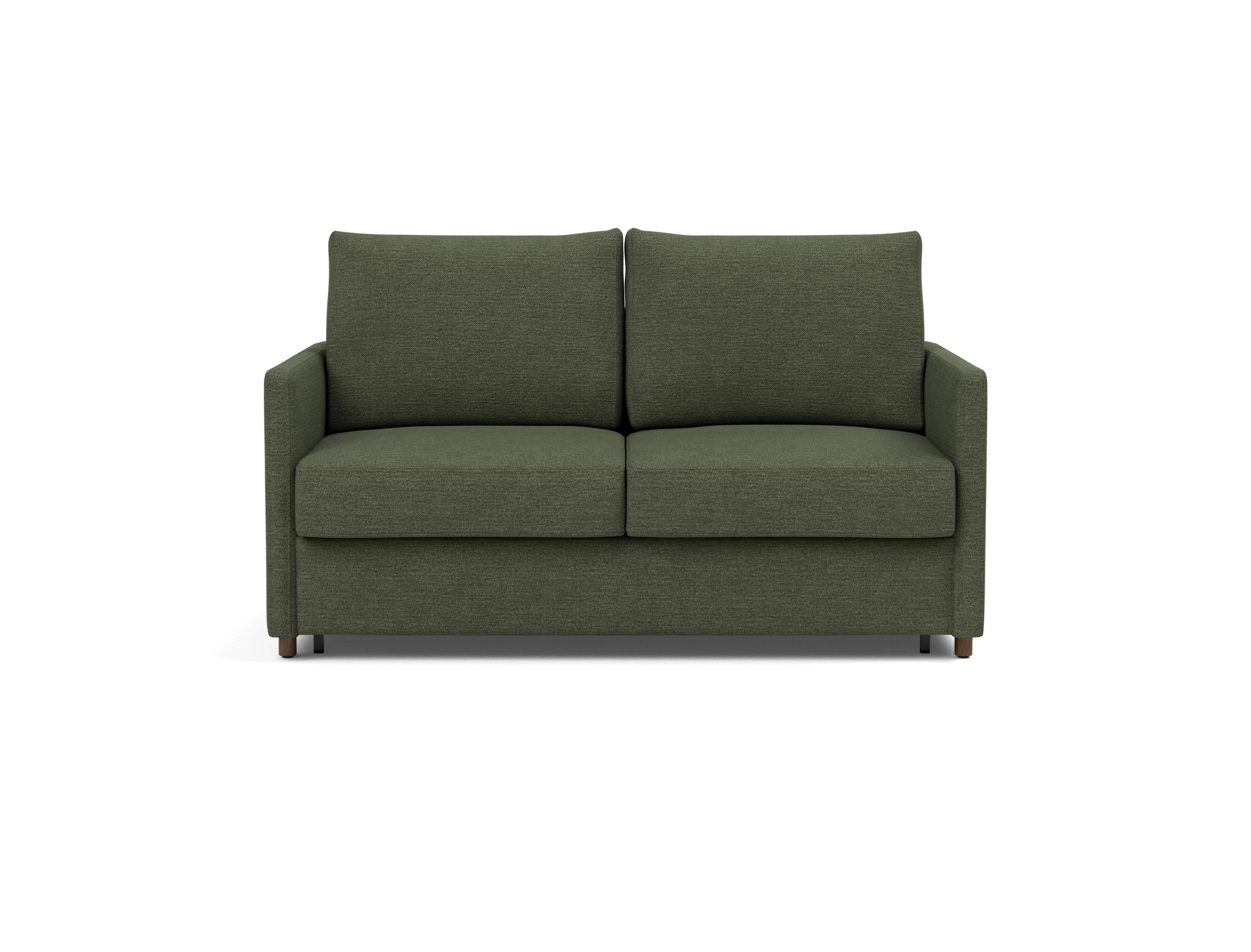 Schlafsofa Neah mit Slim-Armlehnen 140 Strukturierter Stoff Taura 353-Forest
