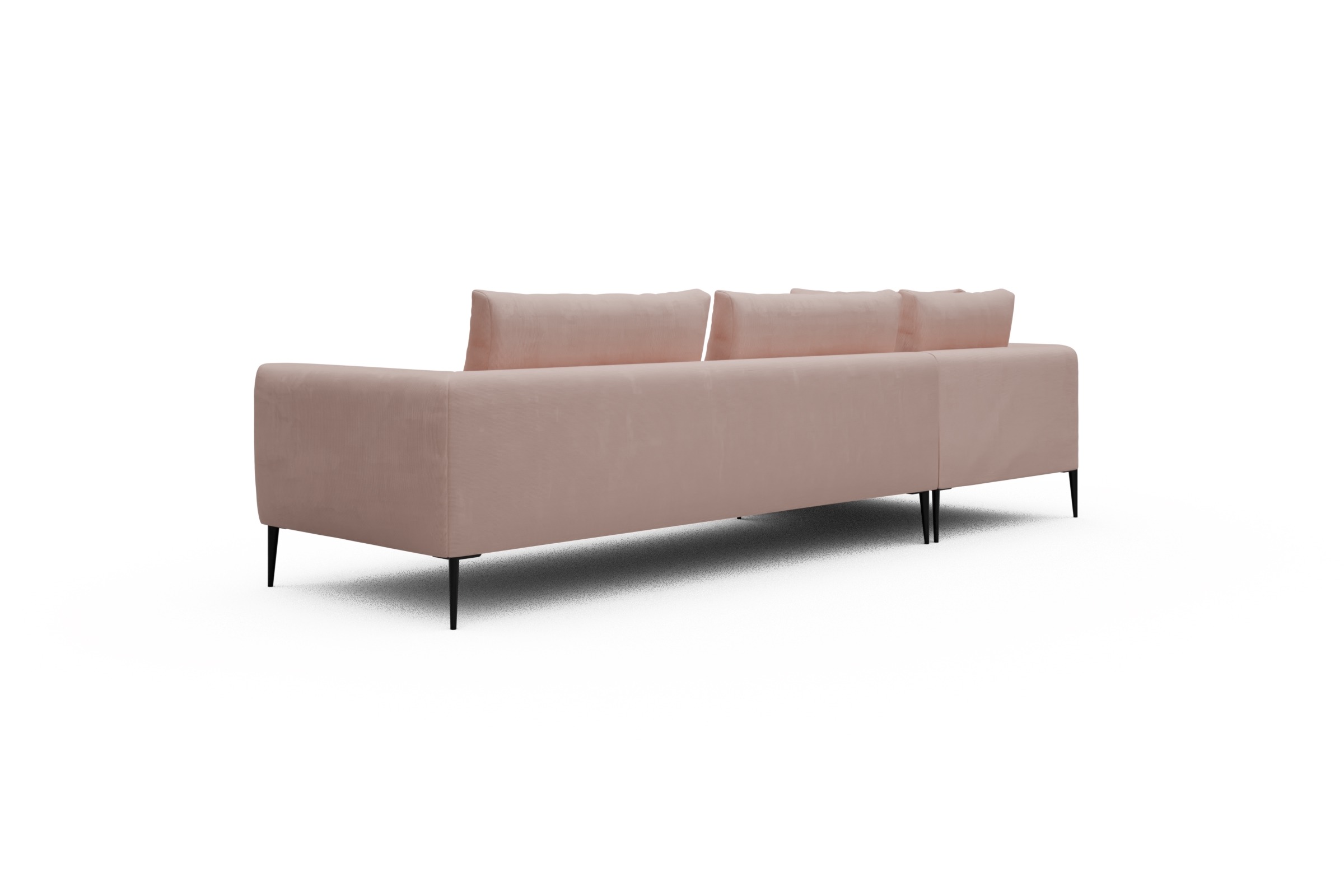 Ecksofa Paul Relax-Ecke rechts mit 3-Sitzer Cordufine-Blush