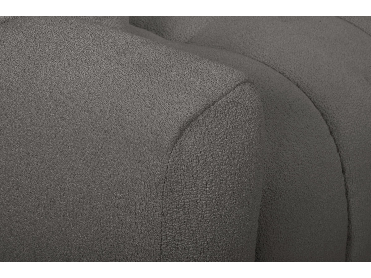 Bobochic Bradley Schlafsofa 3-Sitzer Bouclé-Stoff Dunkelgrau