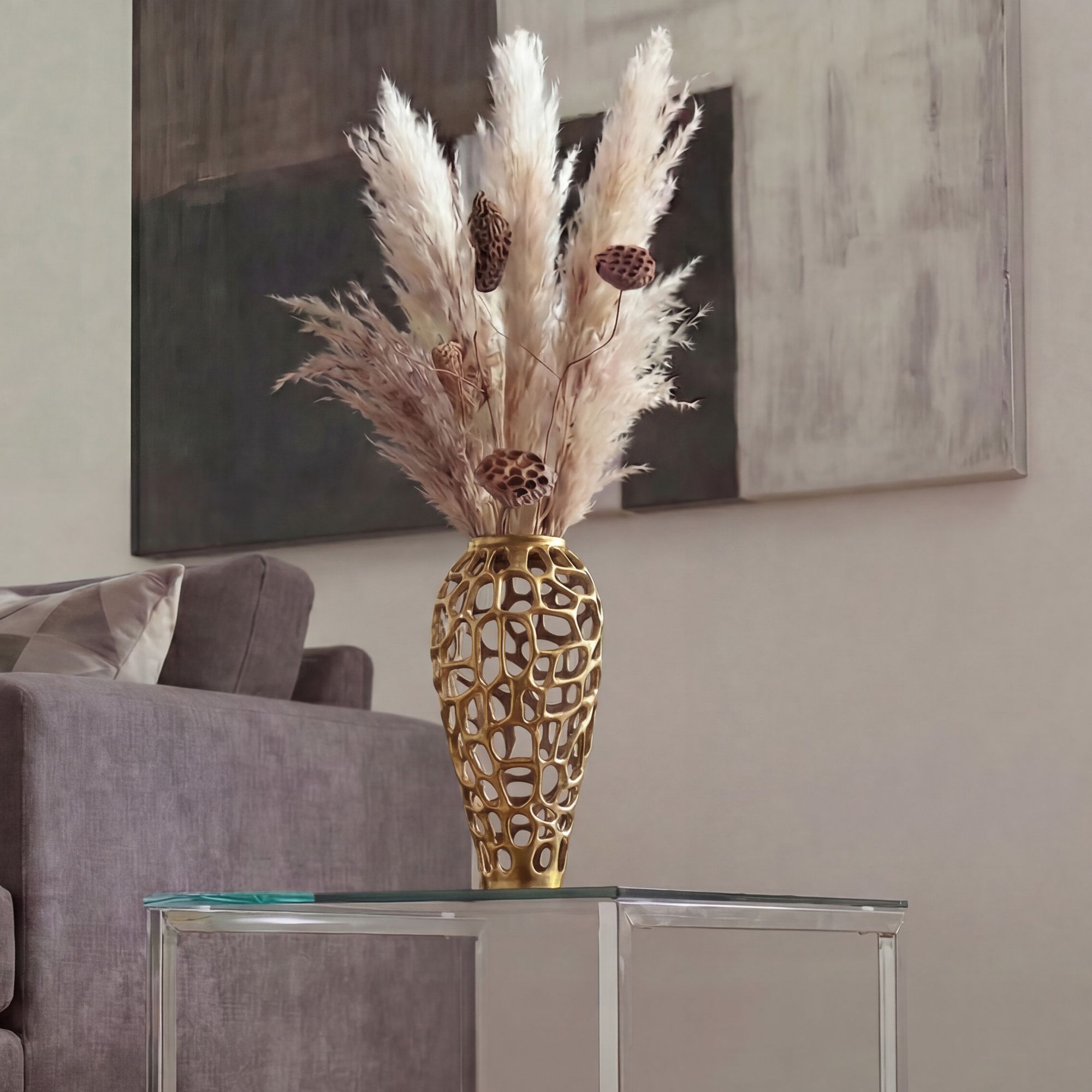 Bodenvase Arendal Aluminium Gold Ø 19 × H 45 cm
