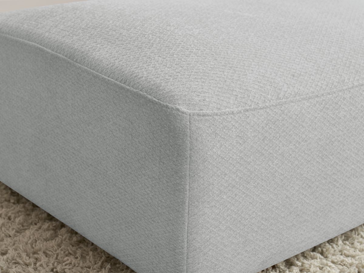 Bobochic Sidonie Pouf Melange-Stoff Hellgrau
