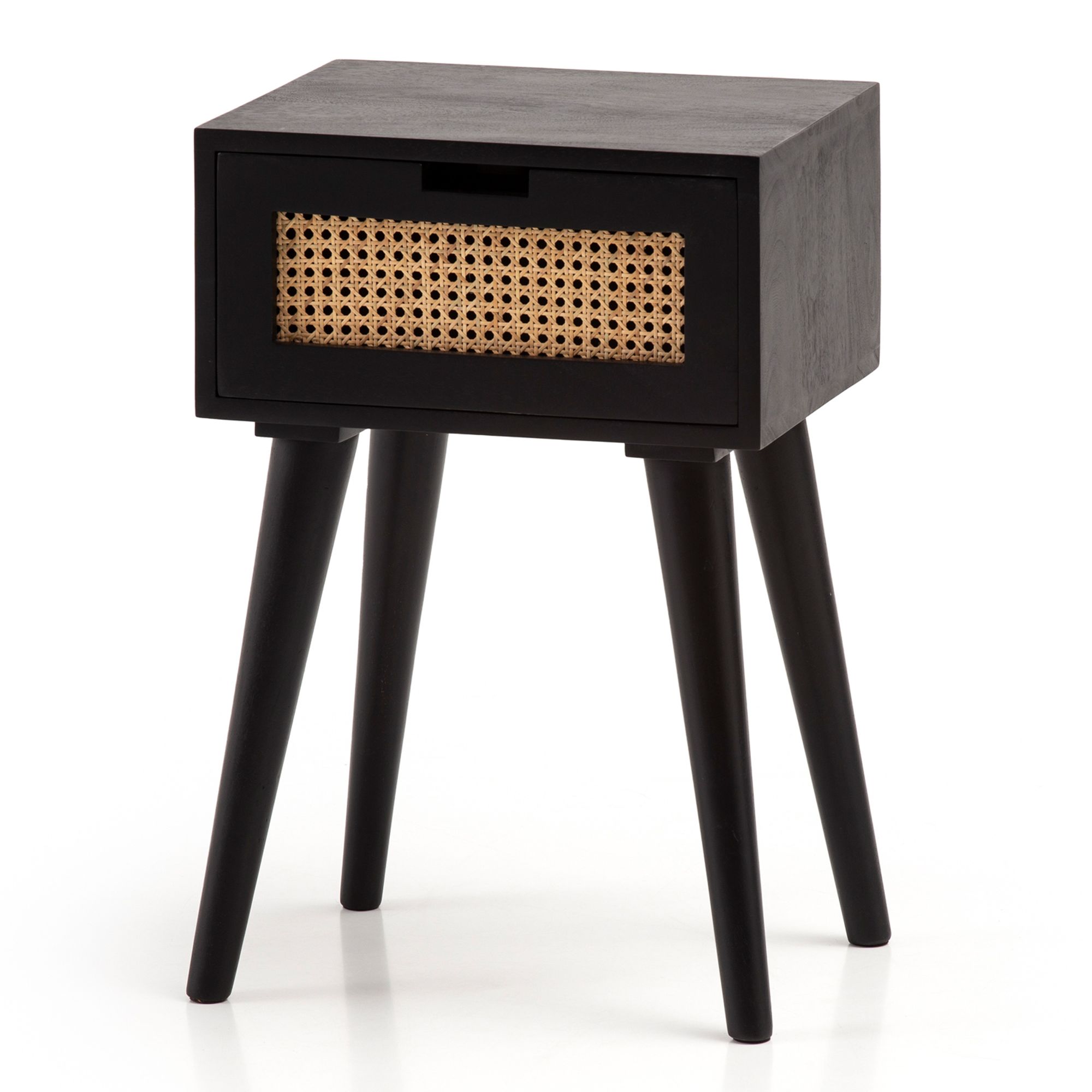 Nachttisch Solvik Massivholz Schwarz 40 × 30 × 60 cm