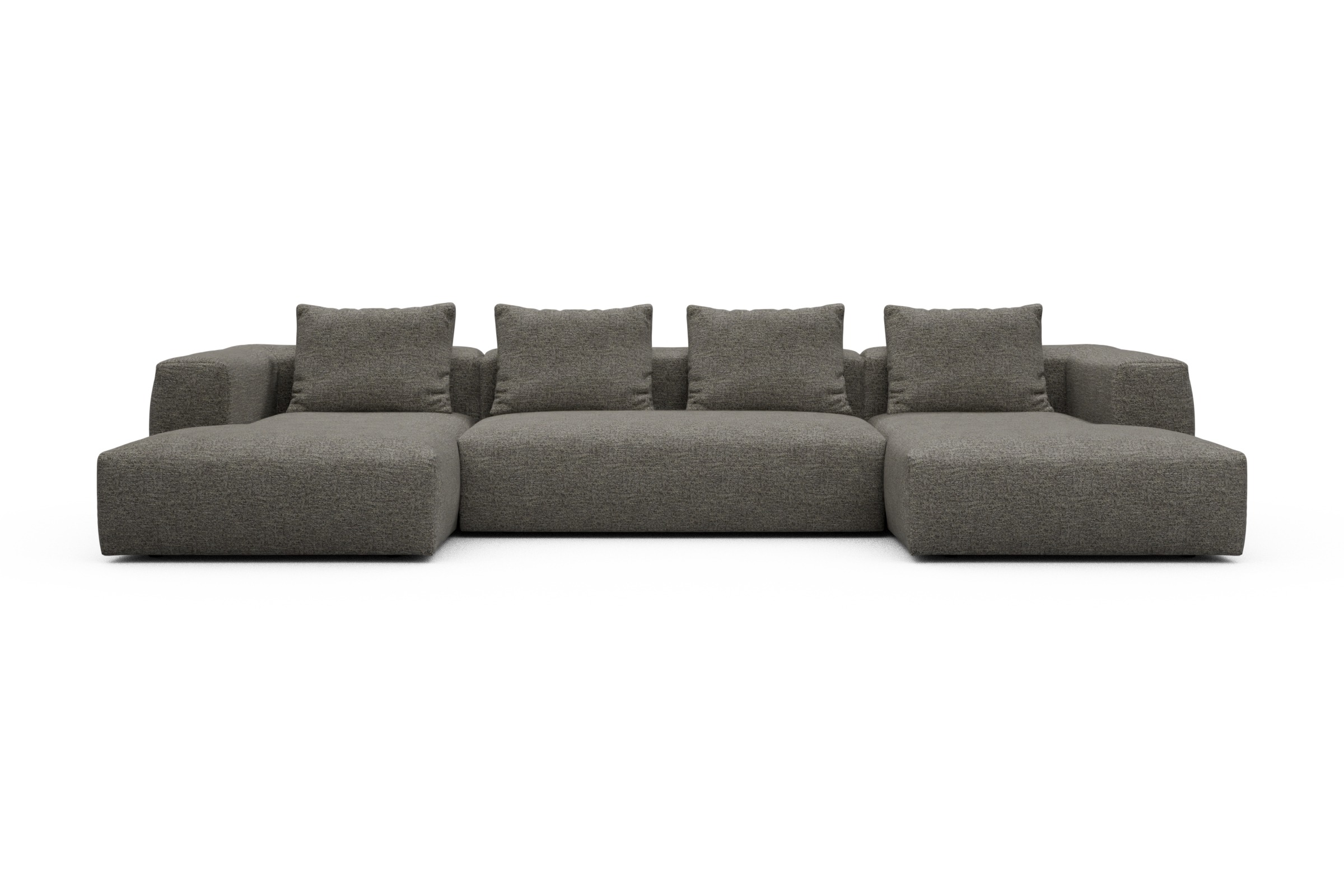 Skandi Home Wohnlandschaft Fred mit 2-Sitzer und Chaiselongue beidseitig Carreno-Sepie-Brown moebelfaktor
