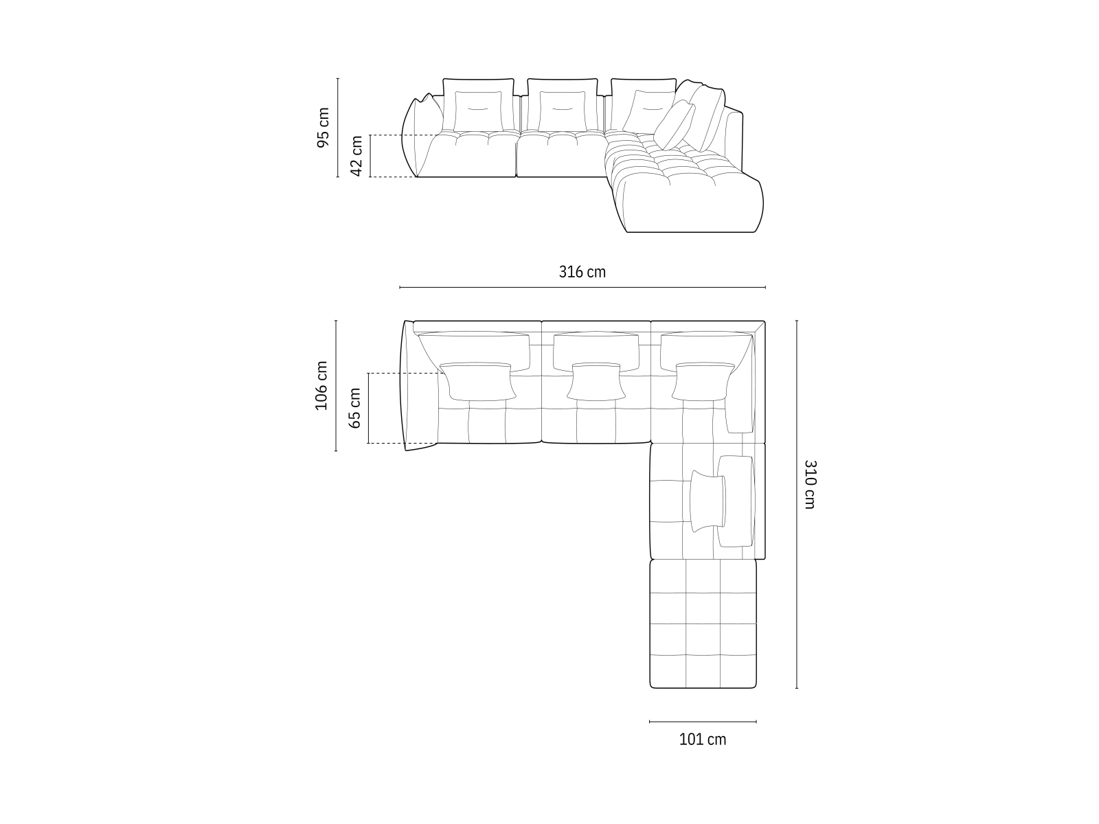 Micadoni Ecksofa Bloom 5-Sitzer Rechts Samt Dunkelgrau
