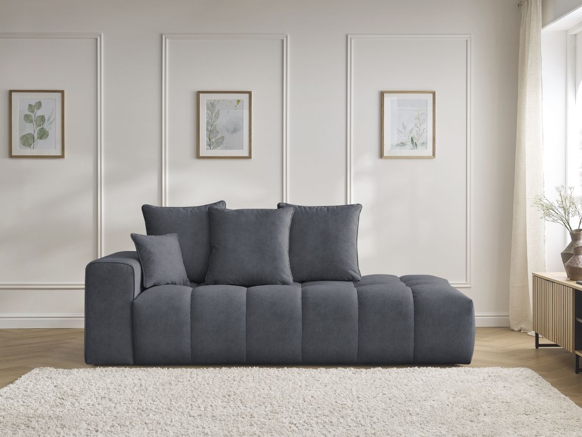 Bobochic Mont-blanc Sofa 4-Sitzer Samt Dunkelgrau Armlehne links