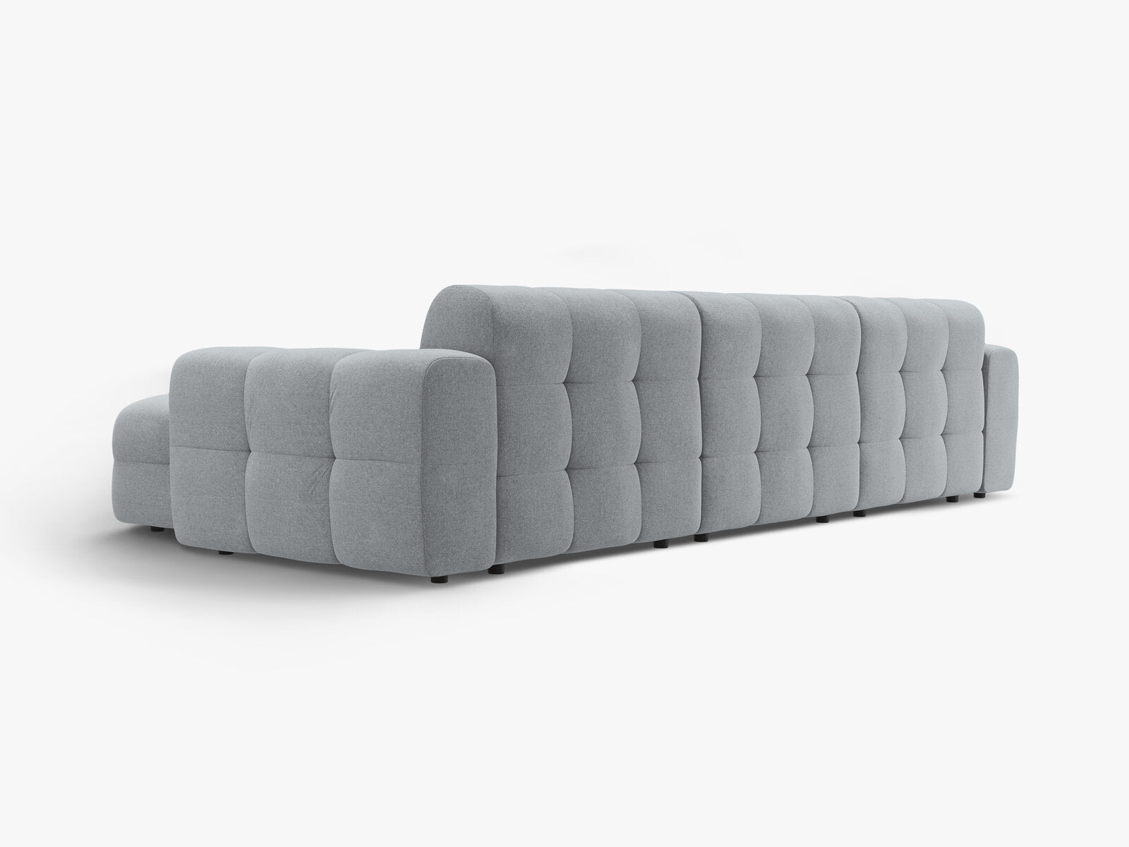 Micadoni Ecksofa Kendal 5-Sitzer Rechts Strukturierter Stoff Platinum