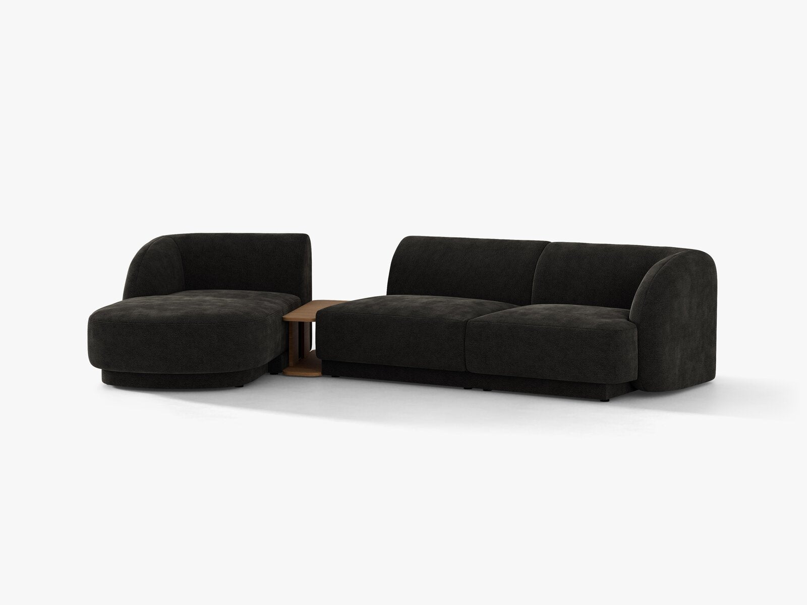 Micadoni Modulares Sofa Miley mit Recamiere 3-Sitzer Links Chenille Eden Anthrazit
