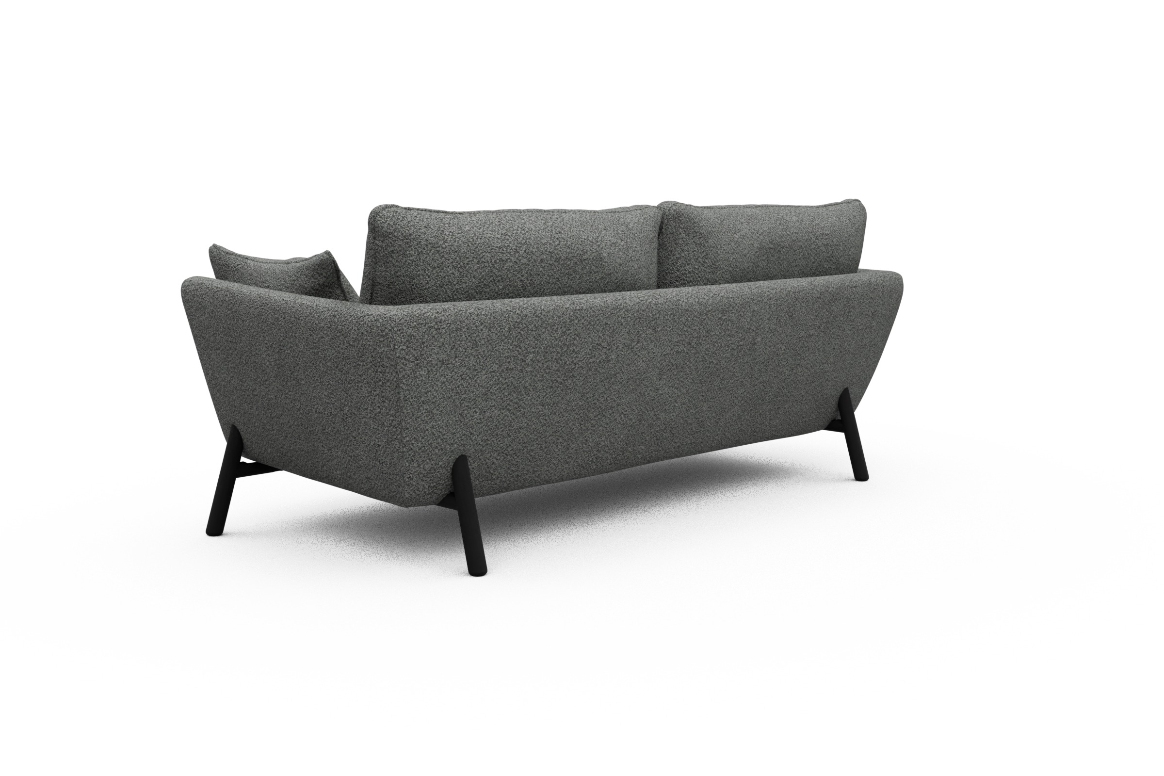 Sofa Emil 3-Sitzer Beinfarbe Eiche Schwarz Vanora-Warm-Grey