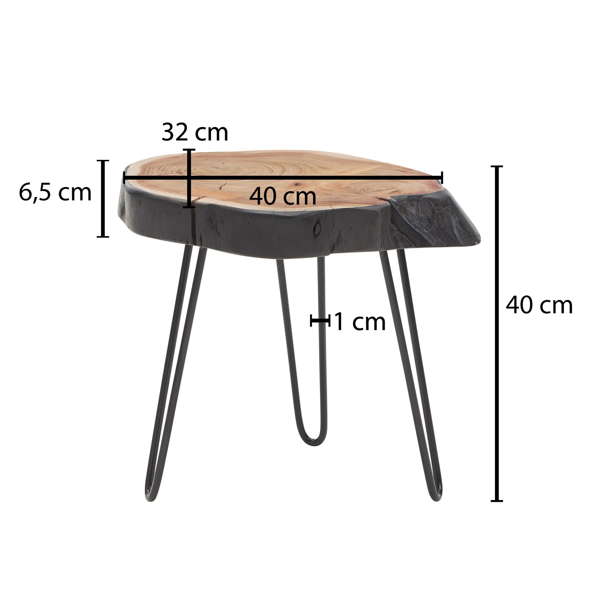Beistelltisch Haganes Akazie Massivholz Braun 40 × 32 × 40 cm