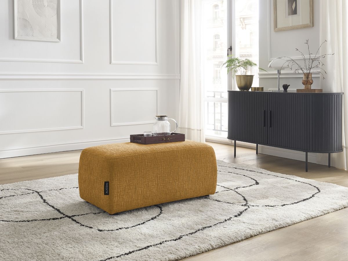 Bobochic Atilla Pouf Strukturstoff Gelb