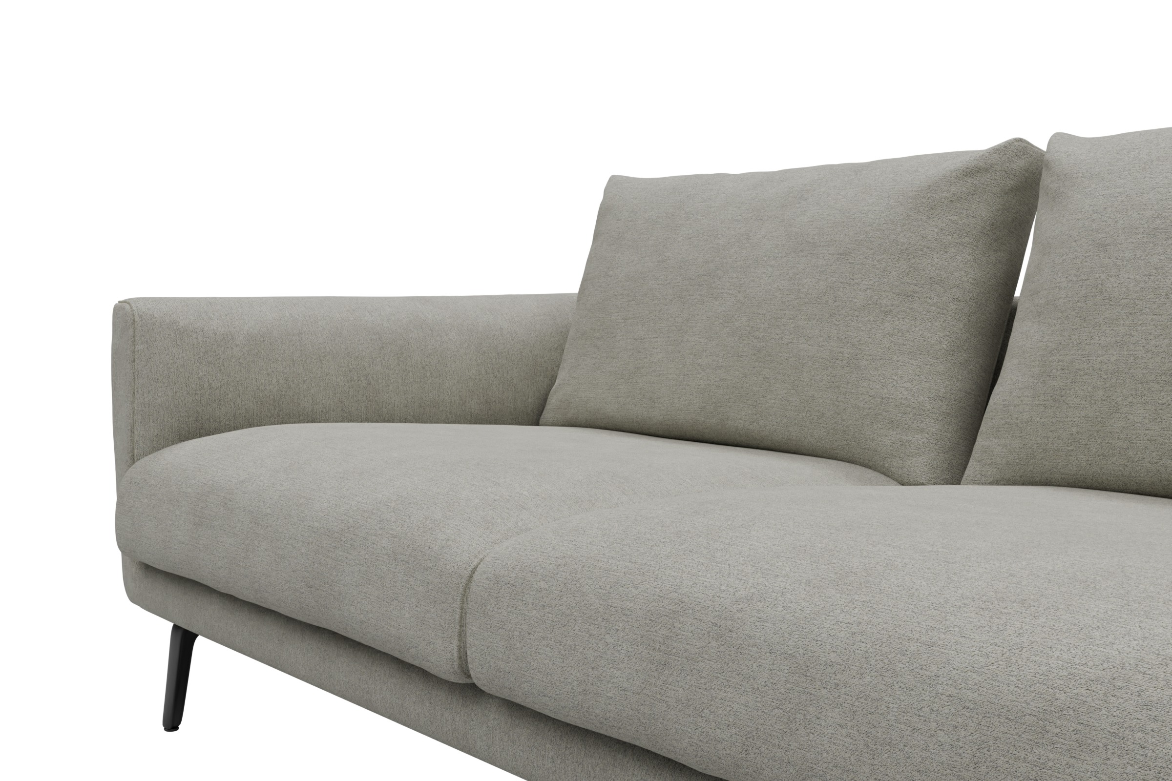 Ecksofa Karl Relax-Ecke rechts mit 2,5-Sitzer Carreno-Moon-Stone-White