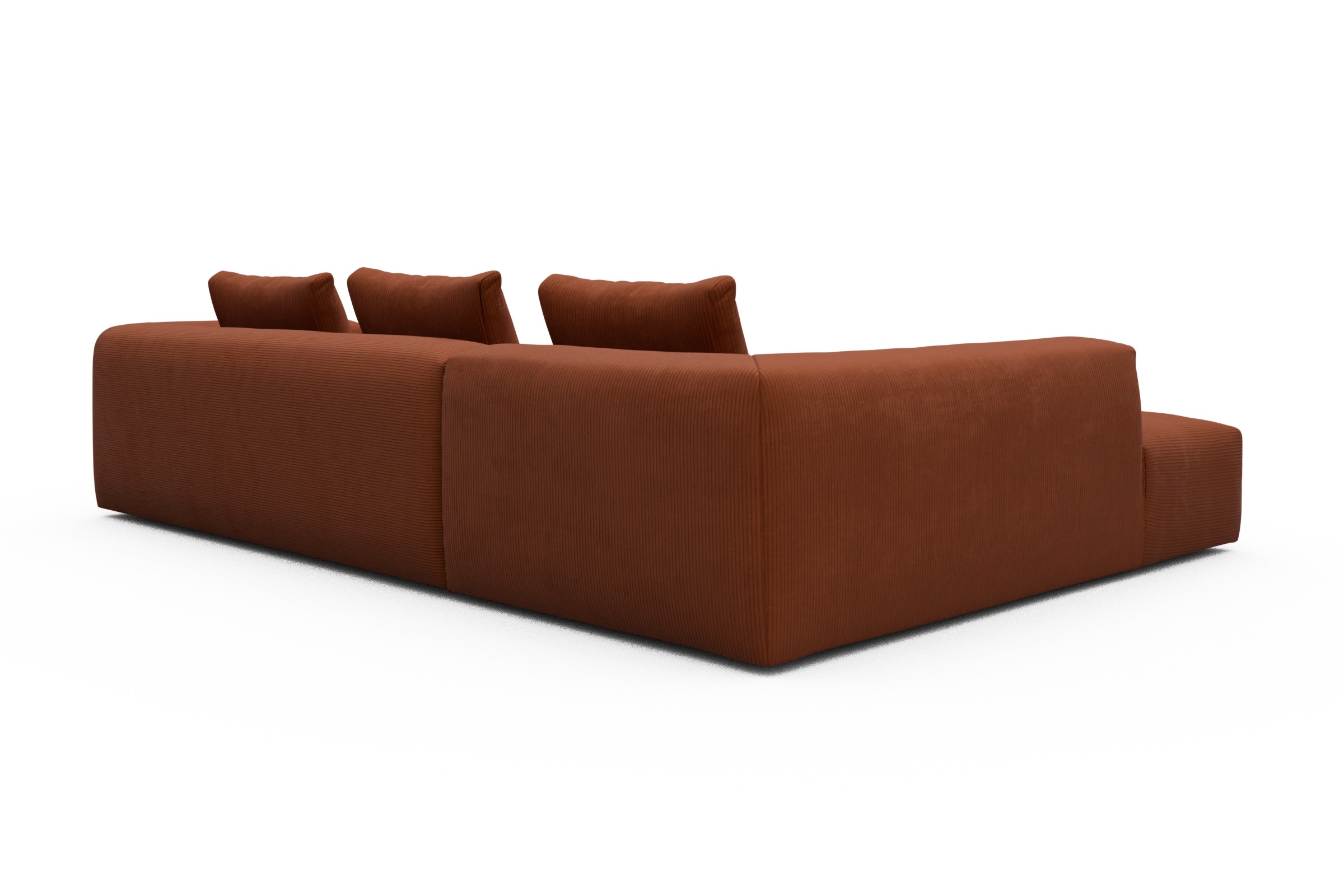 Ecksofa Fred Relax-Ecke links mit 2,5-Sitzer Corduroy-Burnt-Orange