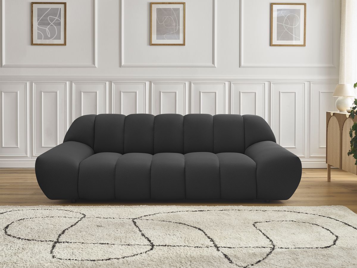 Bobochic Hayden Sofa 2-Sitzer Mesh-Stoff Schwarz