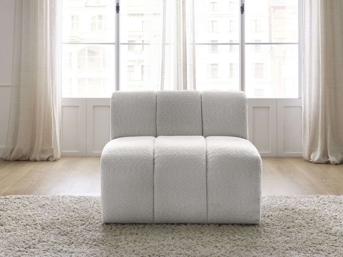 Bobochic Annecy Sofamodul 1-Sitzer Bouclé-Stoff Hellgrau