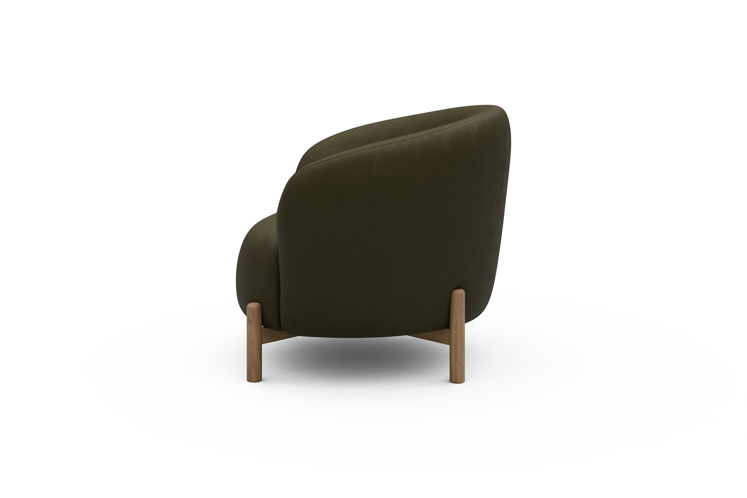 Sessel Ronda Holzbeine Eiche Natur Cordufine-Pine-Green