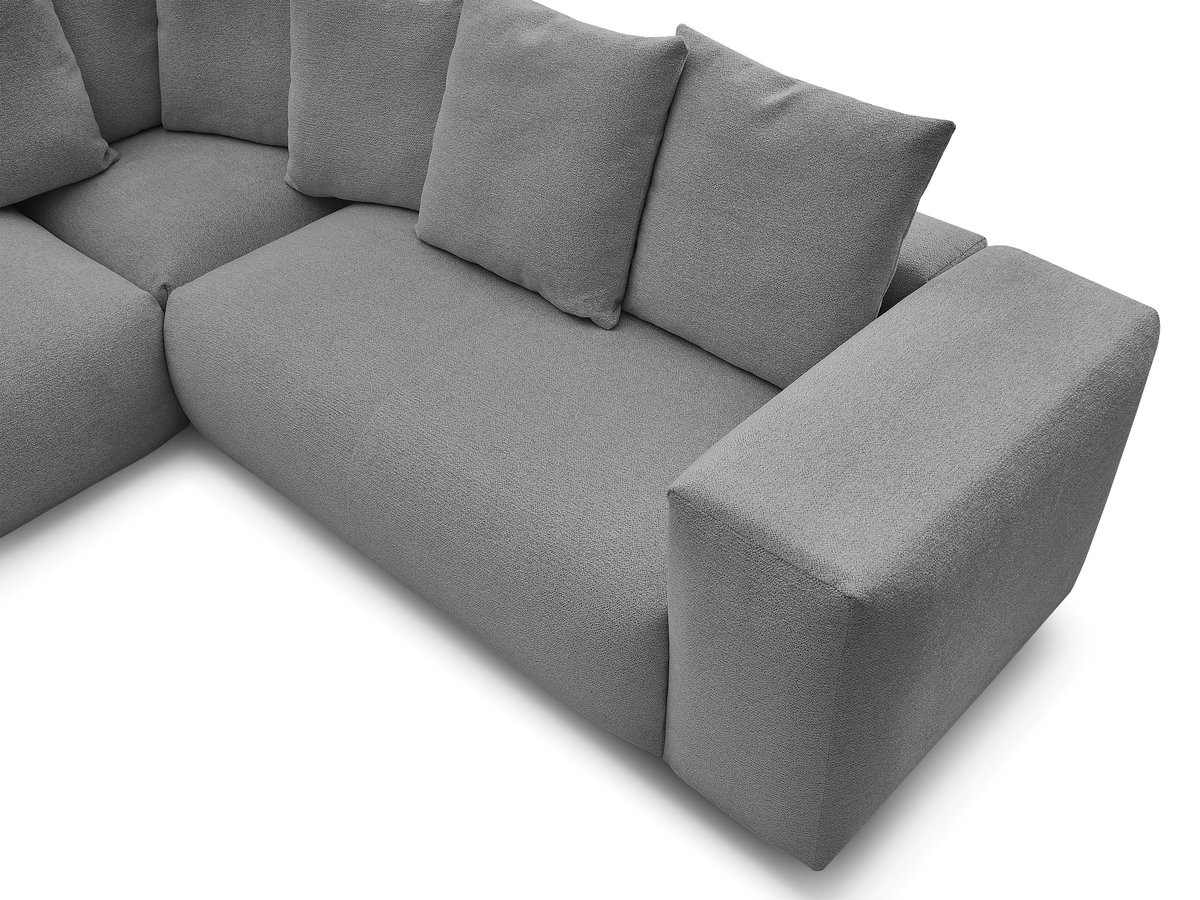 Bobochic Voltaire Ecksofa 268 × 214 cm Melange-Stoff Dunkelgrau Ecke links