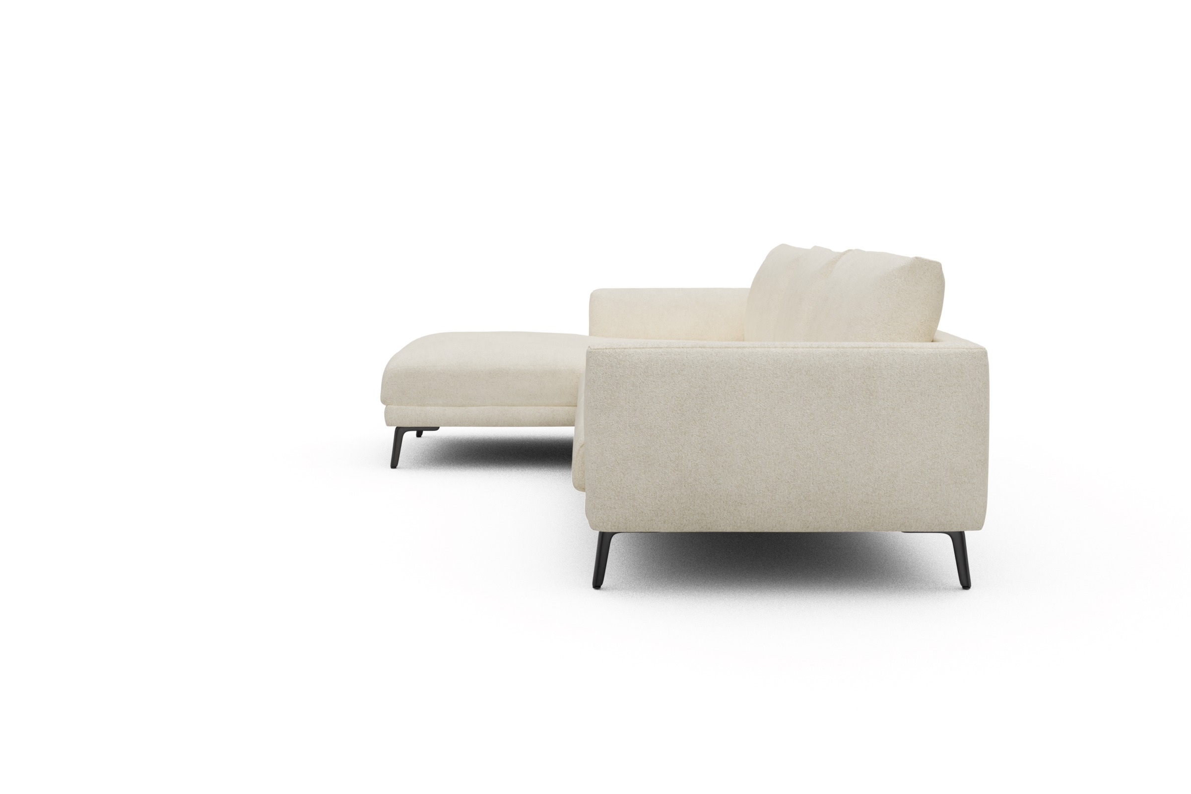 Ecksofa Karl Chaiselongue links mit 2,5-Sitzer Boucle-Off-White