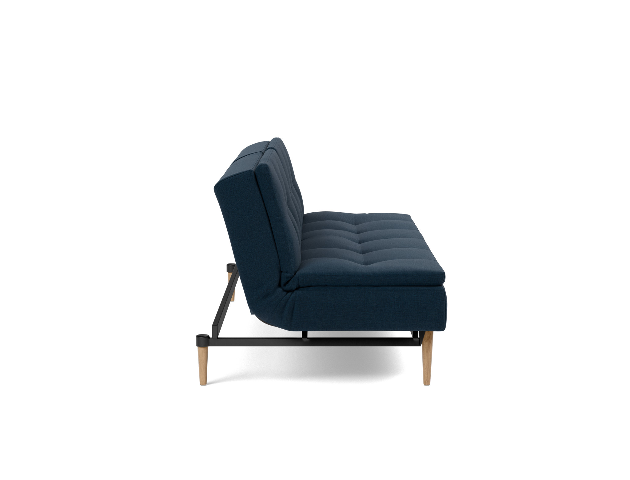 Schlafsofa Dublexo Flachgewebe Mixed Dance 528-Blue Beine Styletto Eiche hell