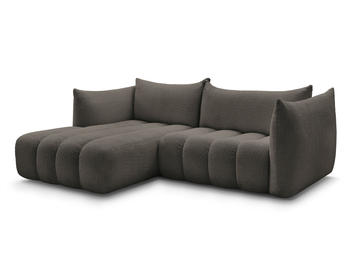 Bobochic Azra Ecksofa 262 × 178 cm Bouclé-Stoff Braun Ecke links