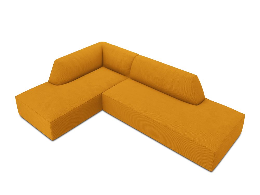 Cosmopolitan Design Ecksofa Siena 4-Sitzer offen Kord Scala Gelb Links