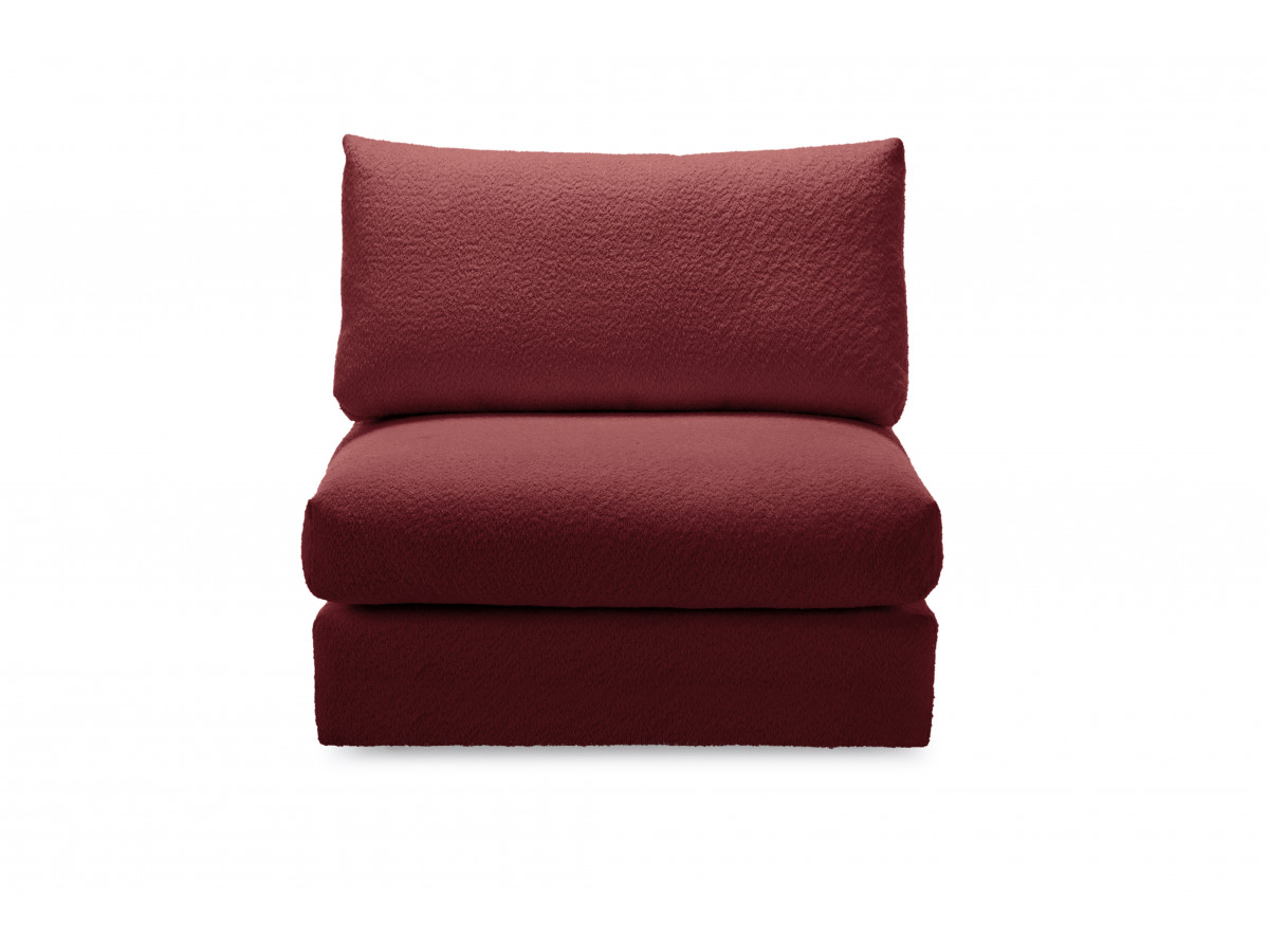 Bobochic Paris Sofamodul 1-Sitzer Bouclé-Stoff Rot