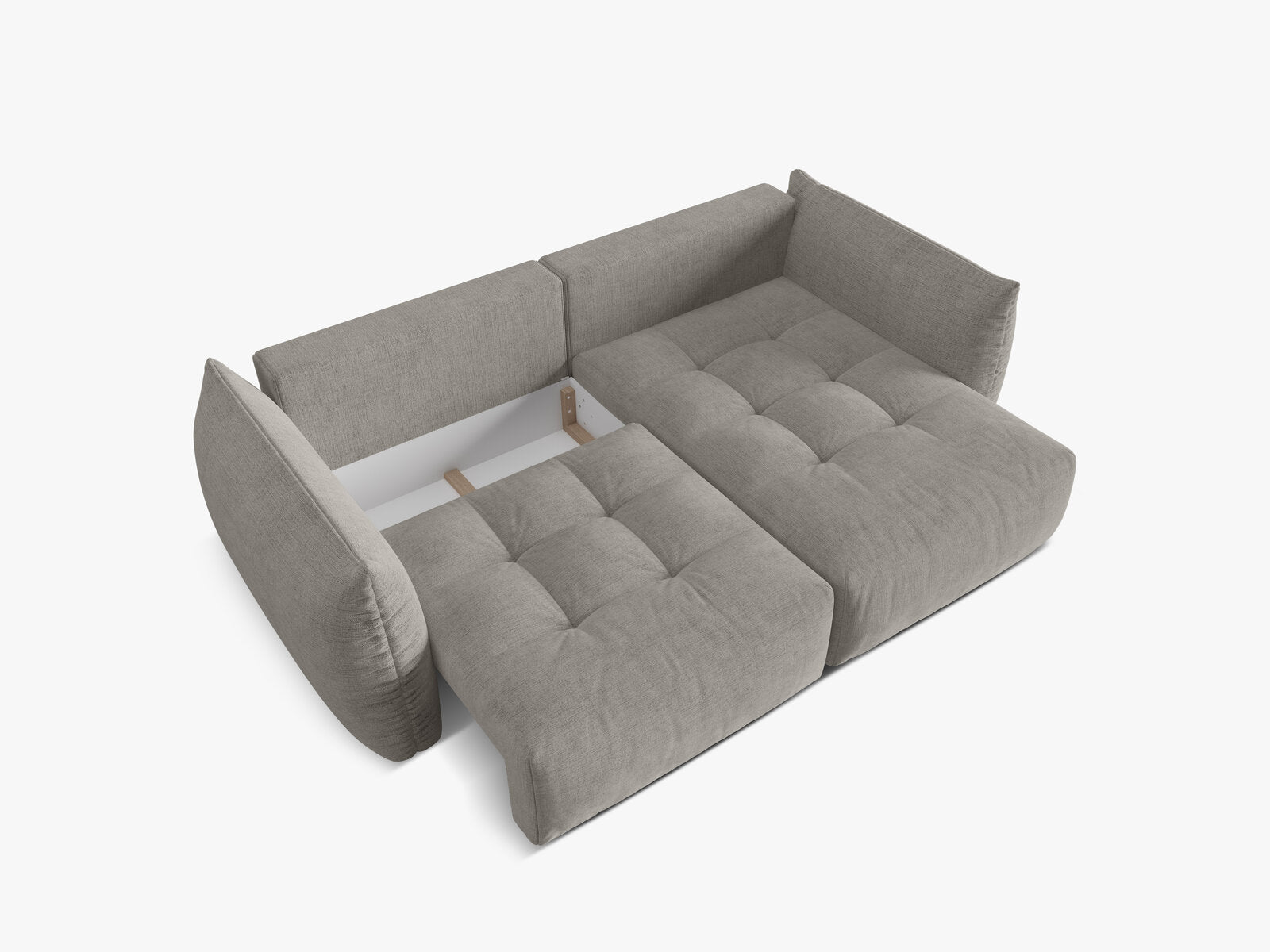 Micadoni Bloom Ecksofa 3-Sitzer mit Schlaffunktion Rechts Strukturierter Stoff Wind Hellgrau