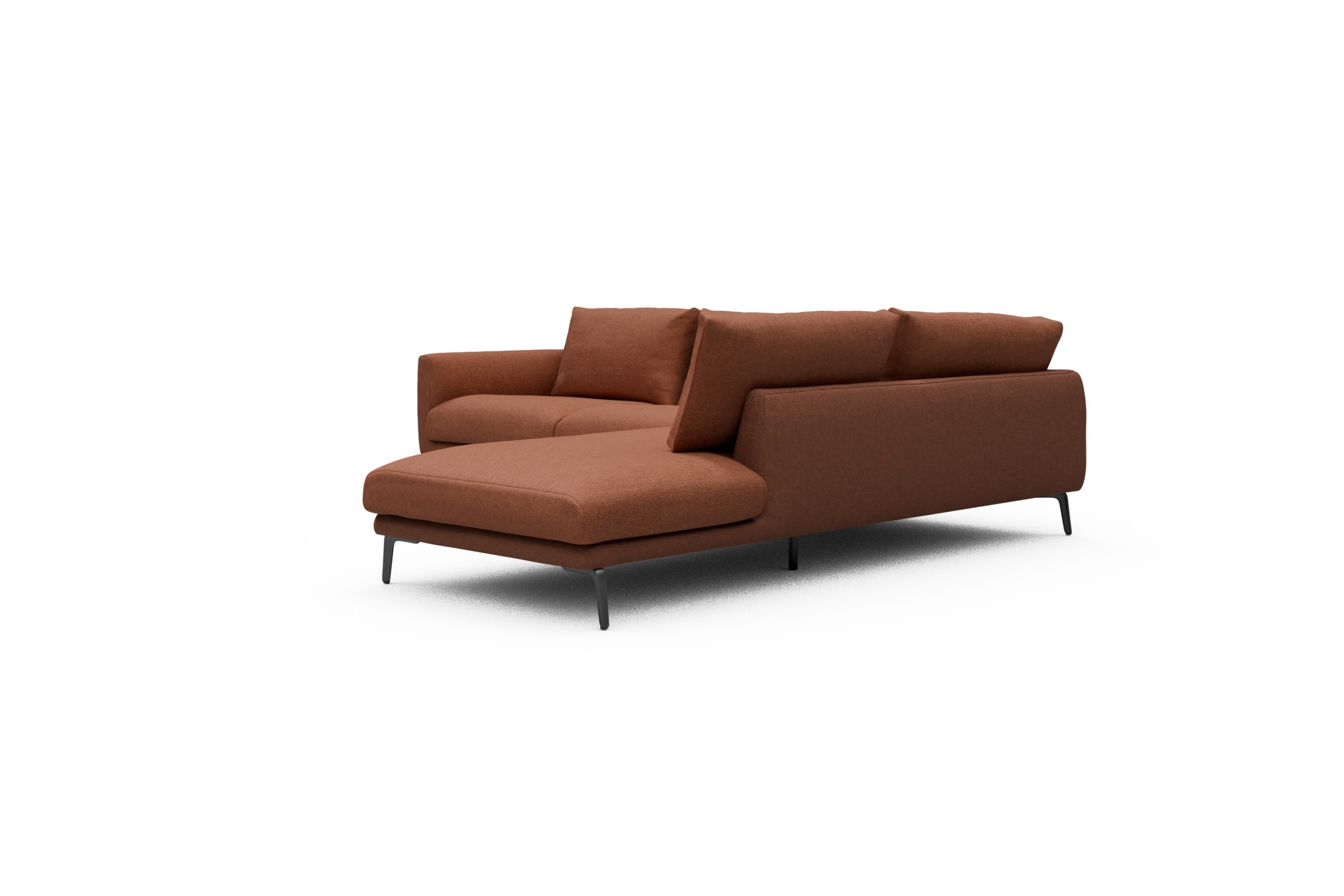 Ecksofa Karl Relax-Ecke rechts mit 2,5-Sitzer Weda-Rust