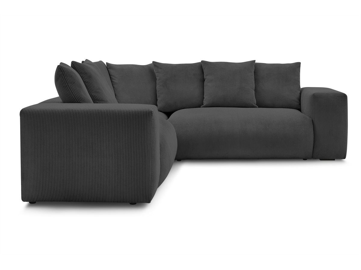Bobochic Voltaire Ecksofa 268 × 214 cm Cordsamt Dunkelgrau Ecke links