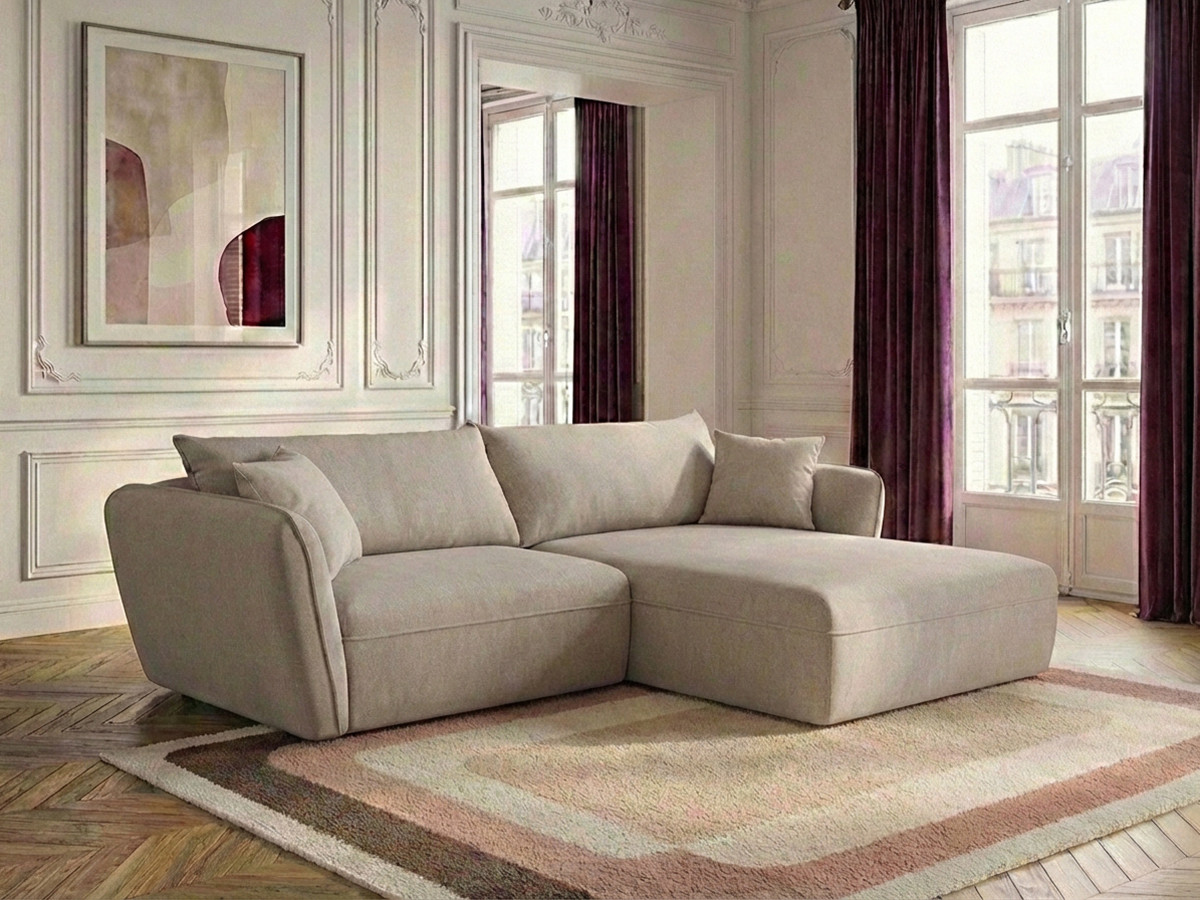 Bobochic Luigi Ecksofa Strukturstoff Beige Ecke rechts