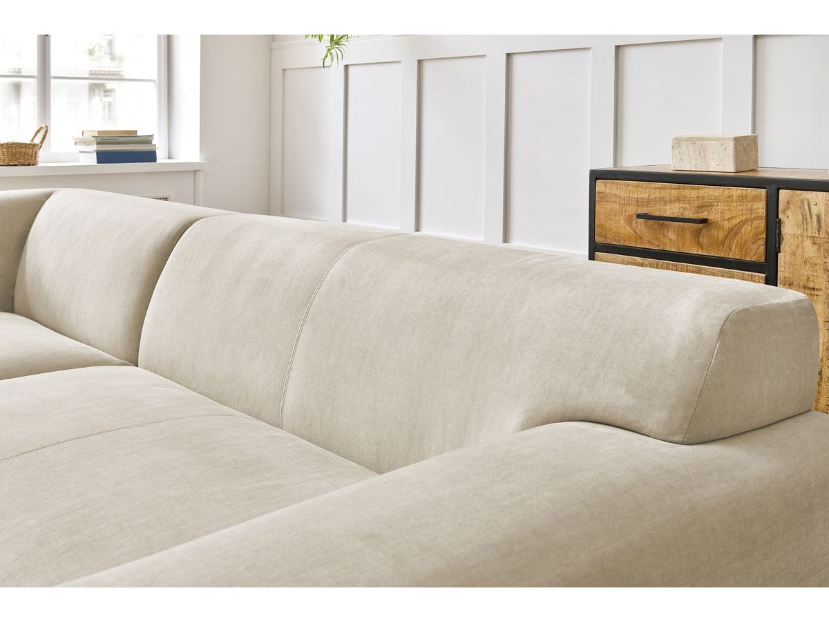 Bobochic Lavena Ecksofa 272 × 220 cm Samt Beige Ecke links