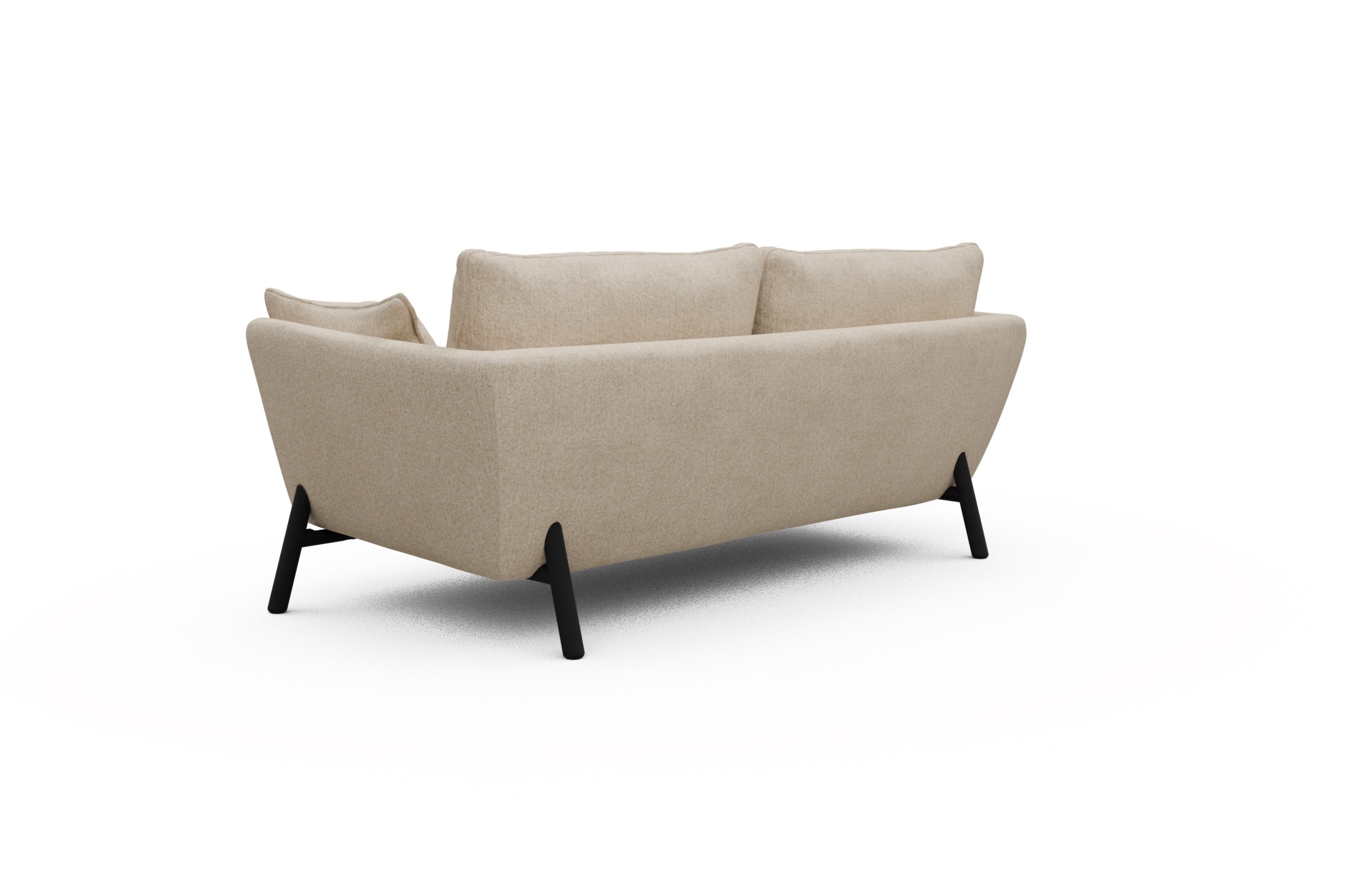 Sofa Emil 2-Sitzer Beinfarbe Eiche Schwarz Casone-Natural-Beige