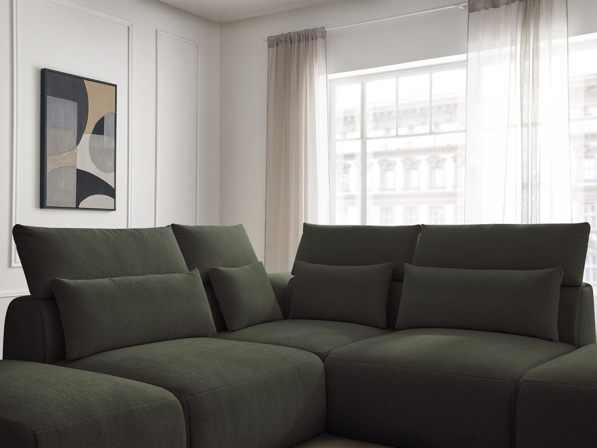 Bobochic Jana Ecksofa Melange-Stoff Grün
