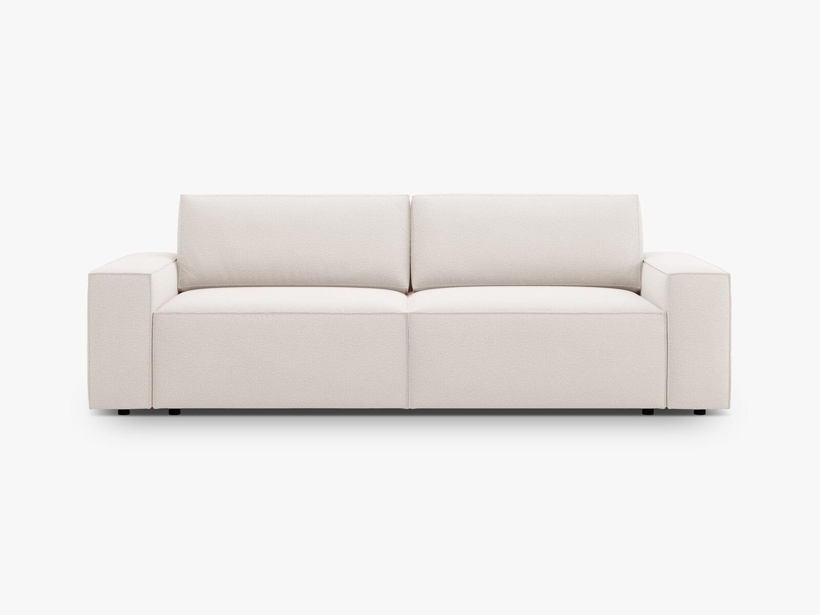 Micadoni Schlafsofa Jodie 3-Sitzer Strukturierter Stoff Megan Helles Beige