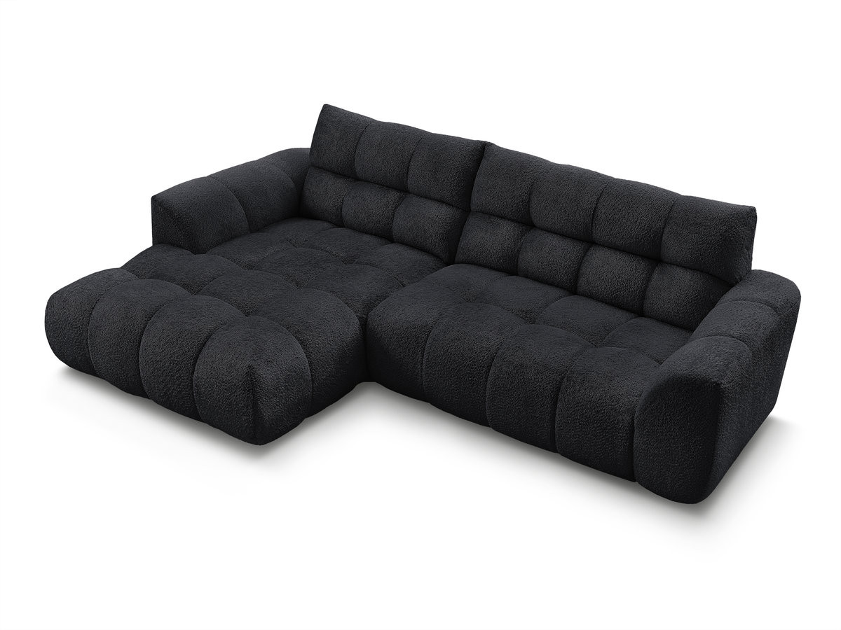 Bobochic Jaya Ecksofa Chenille Schwarz Ecke links