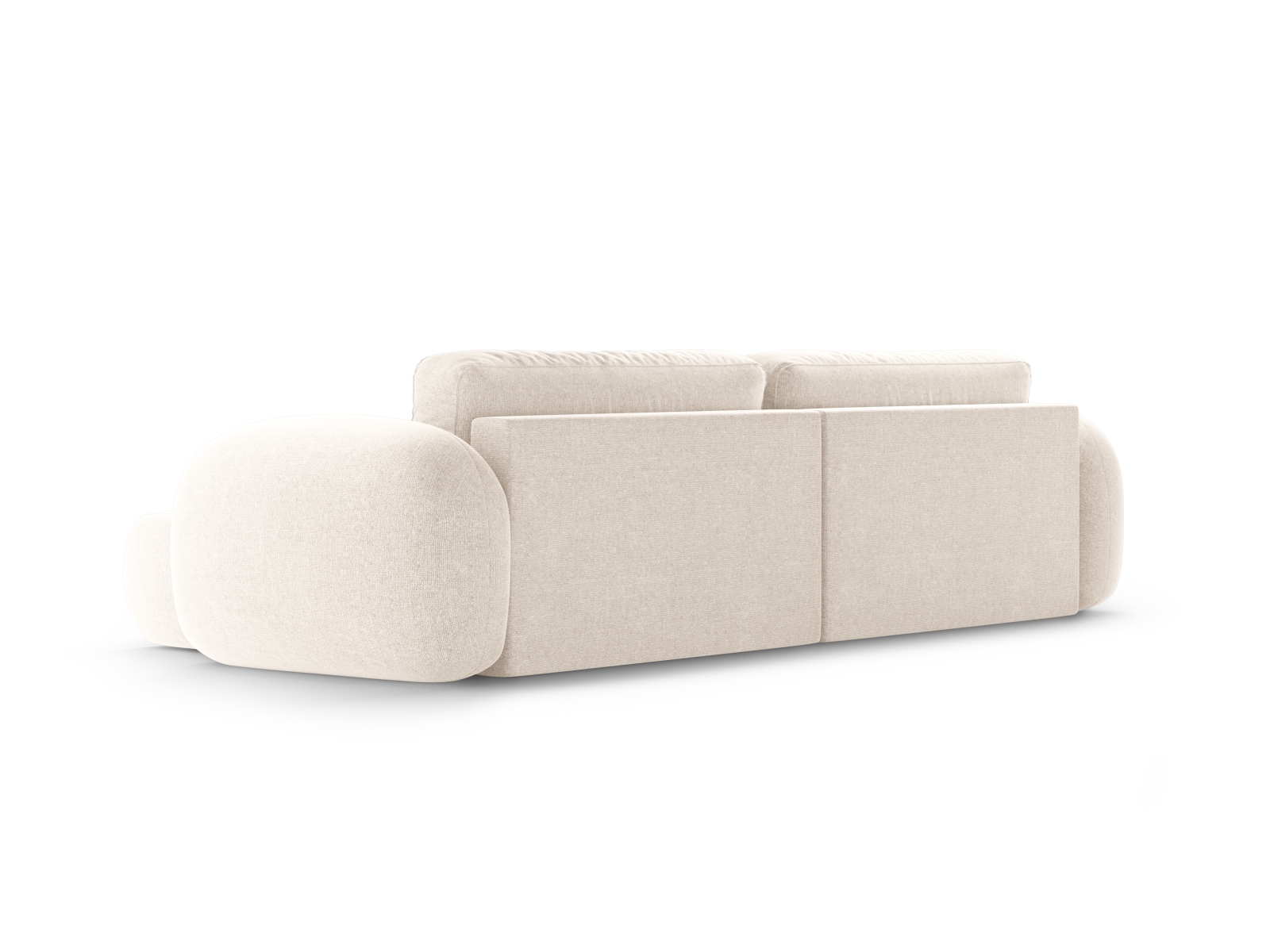 Cosmopolitan Design Wendbares Ecksofa Tonale 4-Sitzer mit Schlaffunktion und Bettkasten Chenille Eden Helles Beige