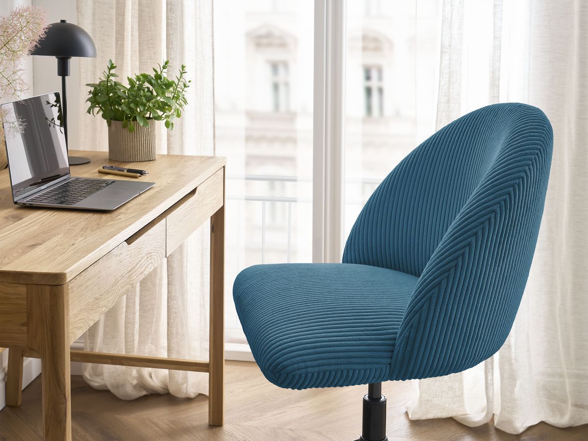 Bobochic Lalie Bürostuhl Cordsamt Dunkelblau