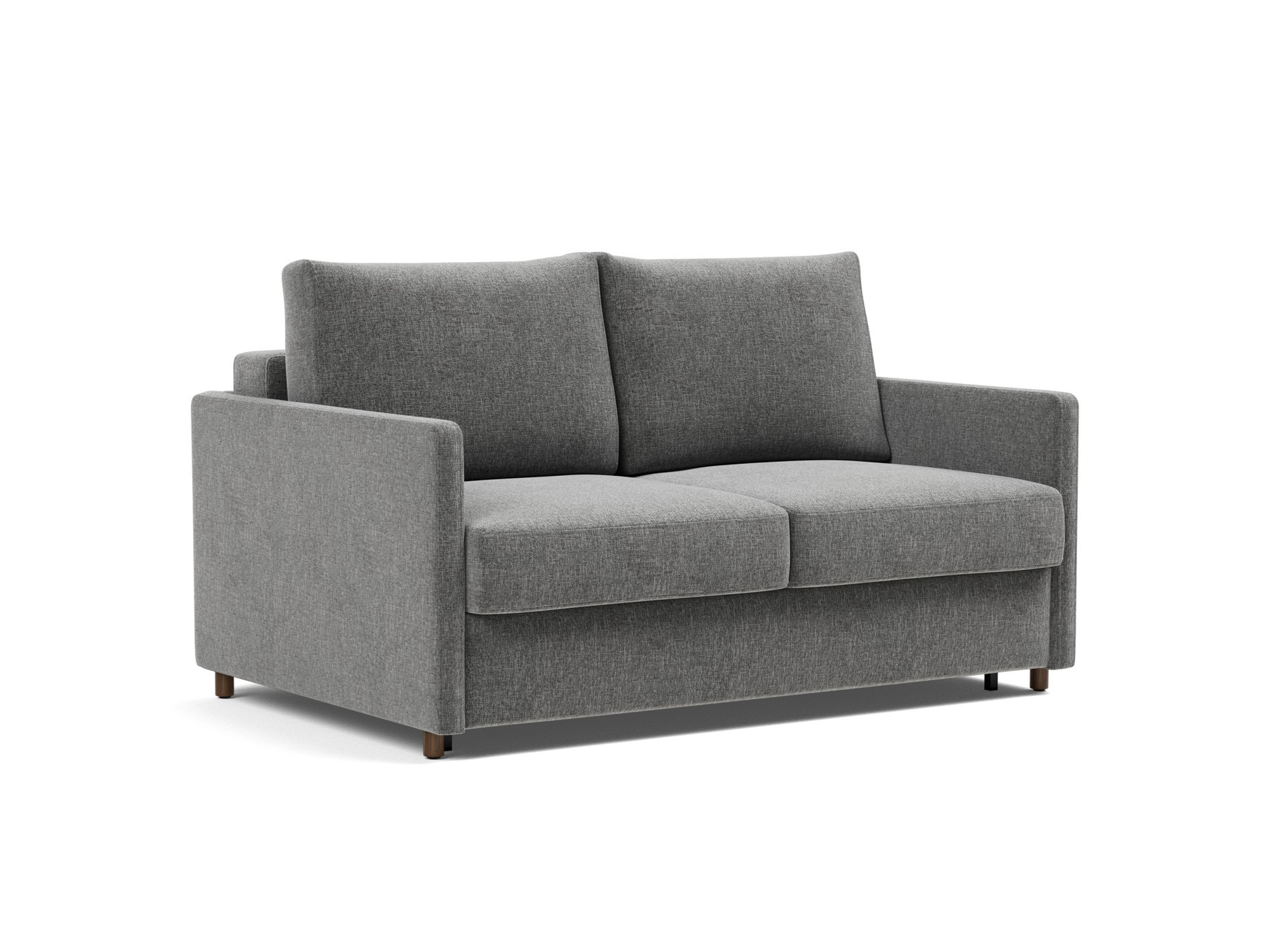 Schlafsofa Neah mit Slim-Armlehnen 140 Strukturierter Stoff Twist 563-Charcoal