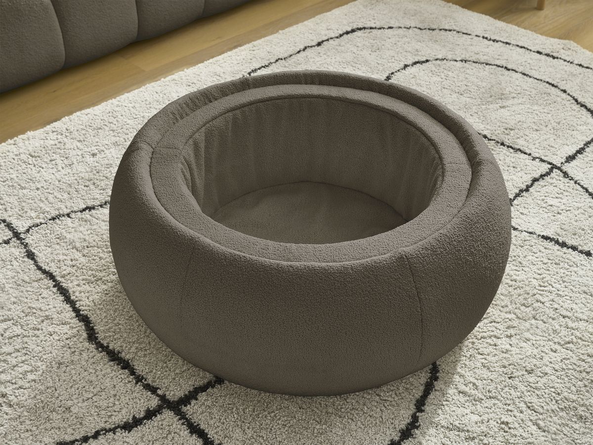 Bobochic Hayden Sofa 3-Sitzer mit Pouf 256 × 107 cm Bouclé-Stoff Braun