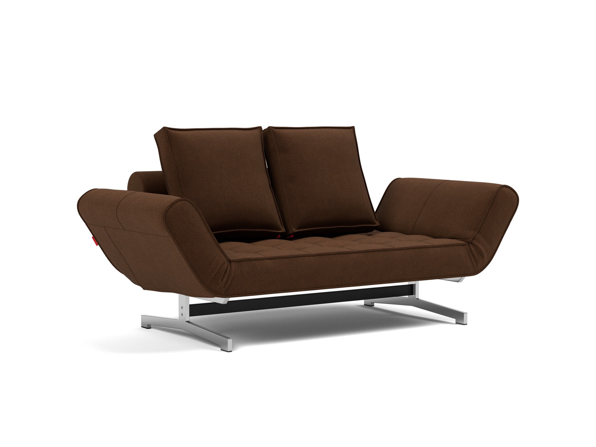 Tagesbett Ghia Strukturierter Stoff Taura 359-Cappuccino Beine Chrom