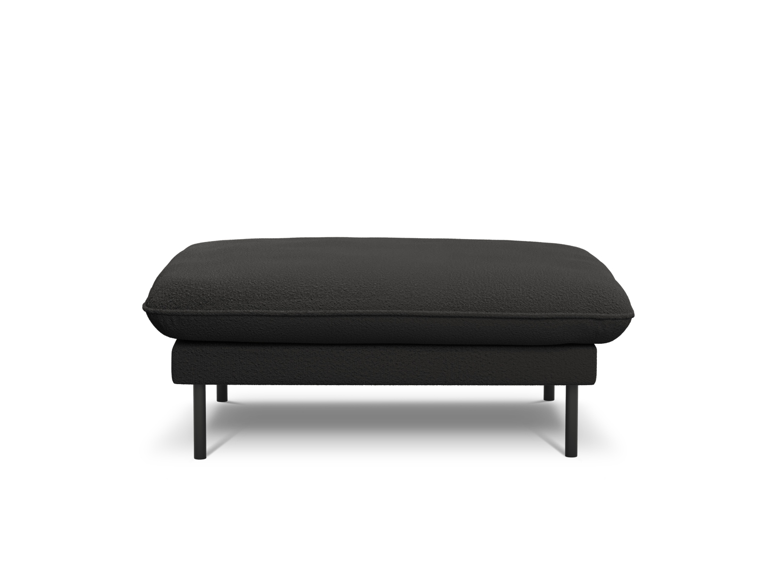 Cosmopolitan Design Pouf Vienna Boucle Ascot Schwarz Beine Schwarzes Metall