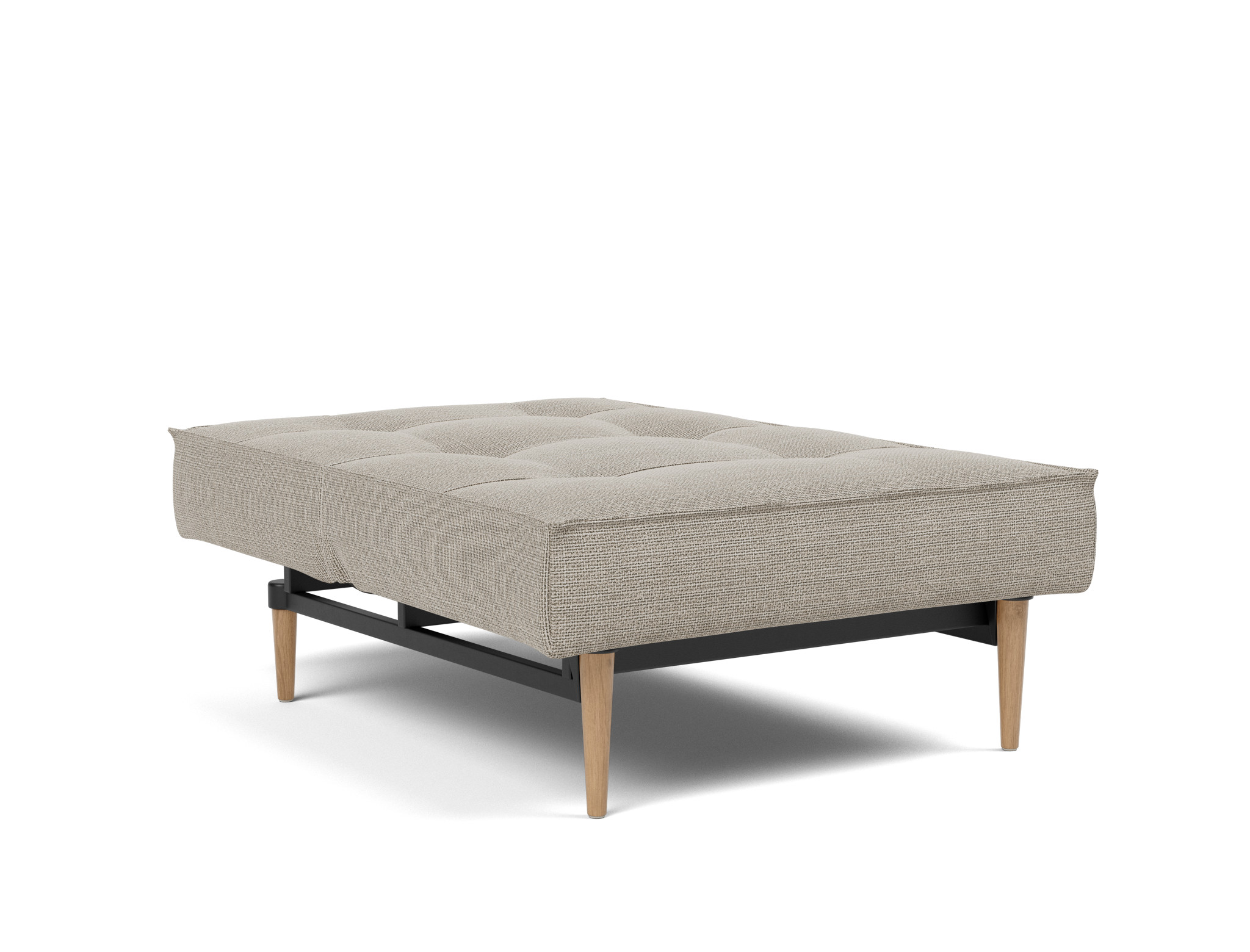 Sessel Splitback Strukturierter Stoff Kenya 579-Gravel Beine Styletto Eiche hell