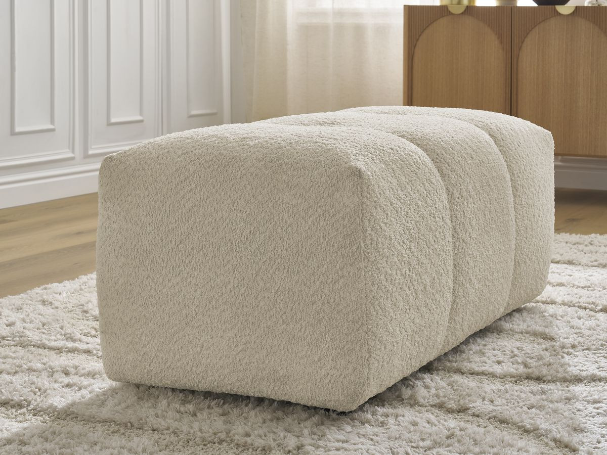 Bobochic Roxelane Pouf Bouclé-Stoff Beige