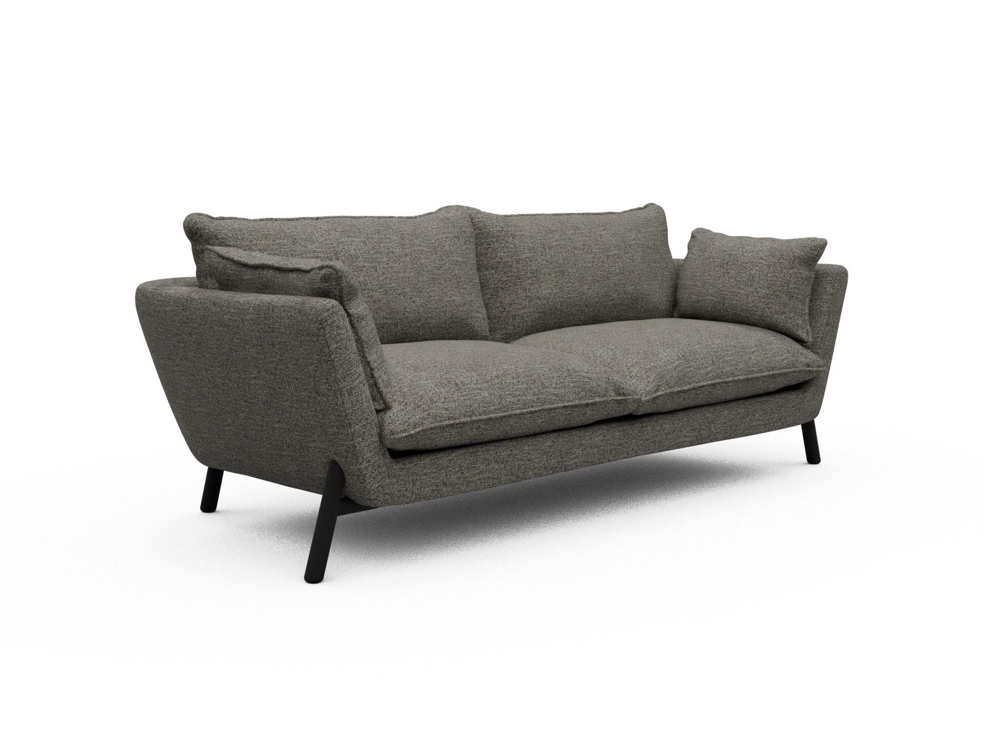 Skandi Home Sofa Emil Soft 3-Sitzer Beinfarbe Eiche Schwarz Carreno-Sepie-Brown moebelfaktor