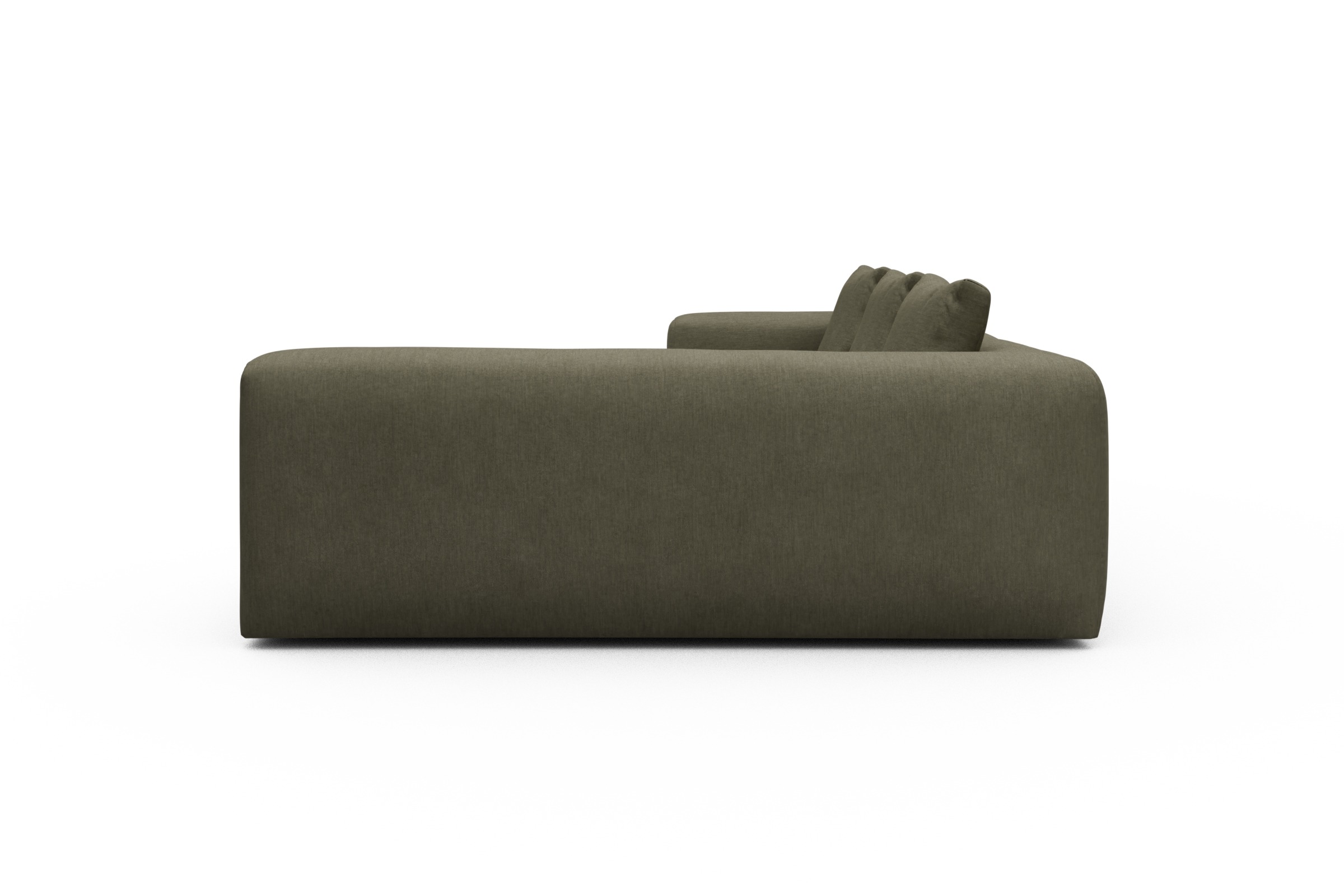 Ecksofa Fred 2x 2,5-Sitzer rechts offen Vivus-Dusty-Olive