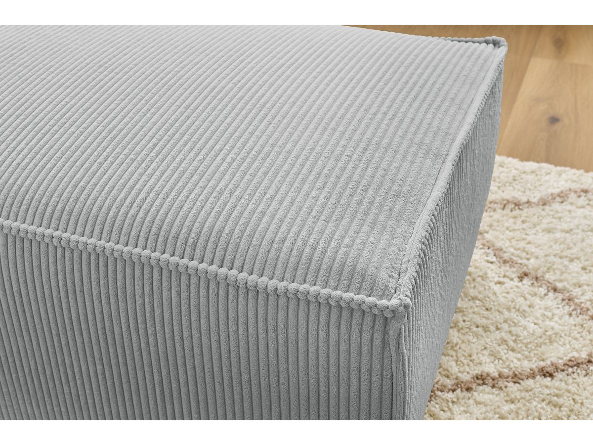 Bobochic Nihad Pouf Cordsamt Hellgrau