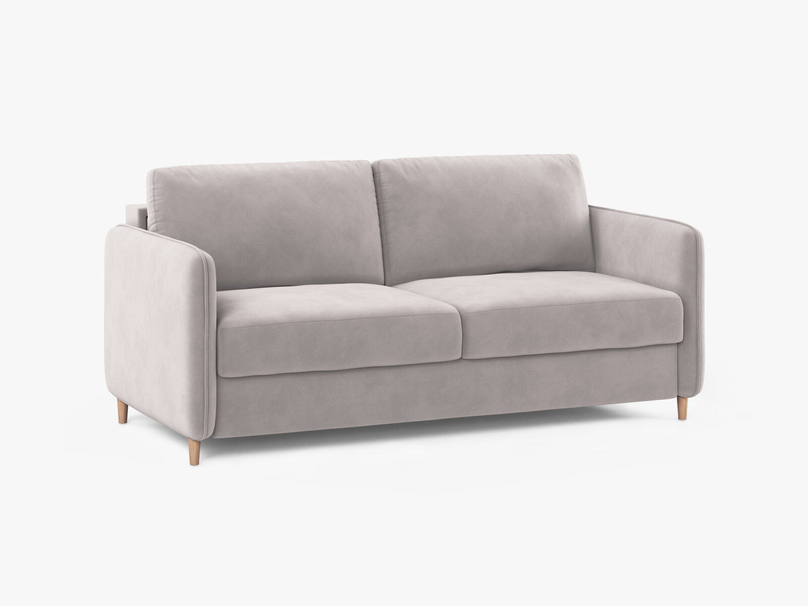 Micadoni Sofa mit Schlaffunktion Simo 3-Sitzer Samt Salvador Hellgrau