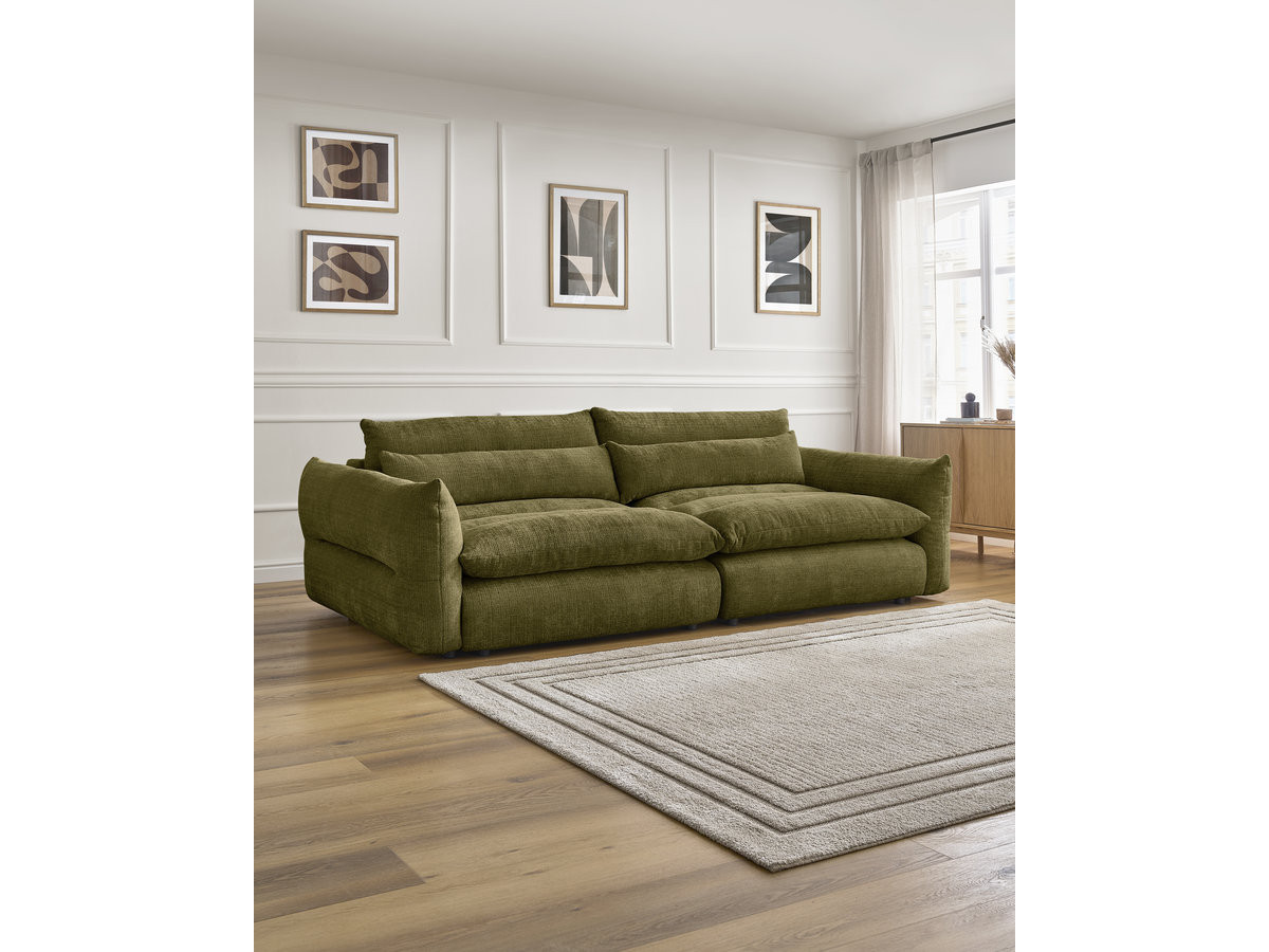 Bobochic Neil Sofa 3-Sitzer Strukturstoff Grün