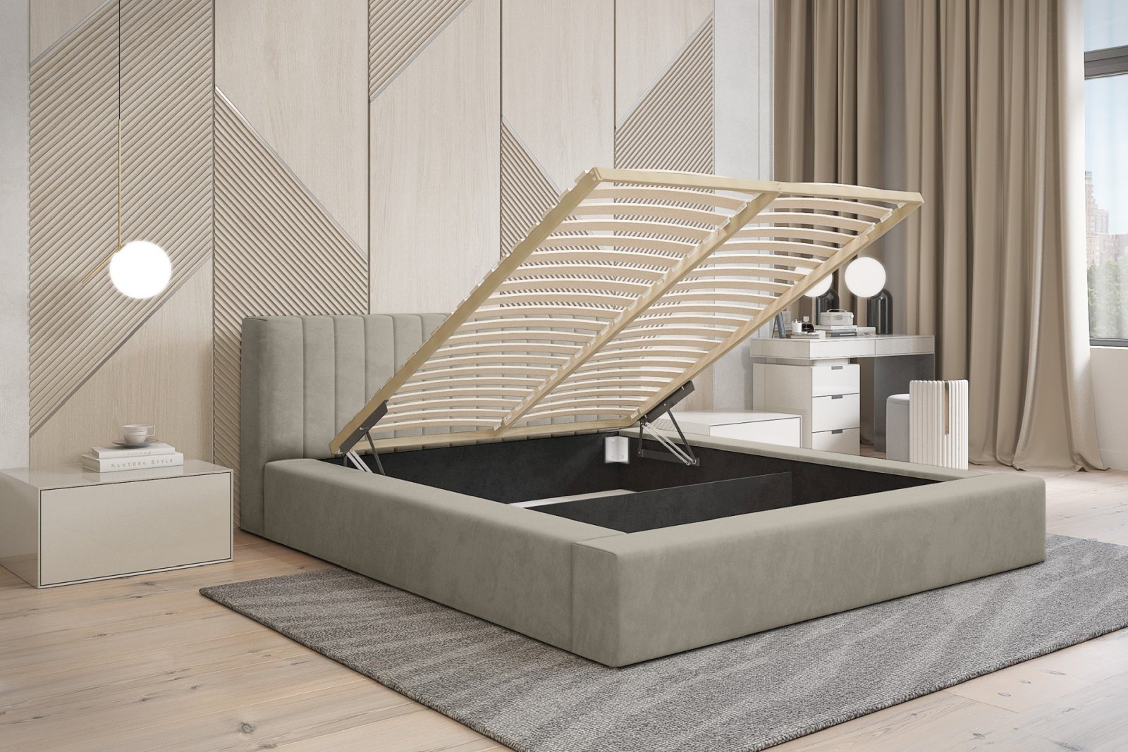 Polsterbett Carno Chenille 180x200 mit Holzrahmen Ditra-New 03