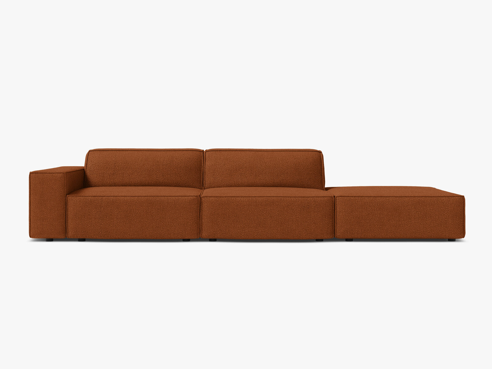Micadoni Sofa Jodie 3-Sitzer Rechts Boucle Baloo Terrakotta