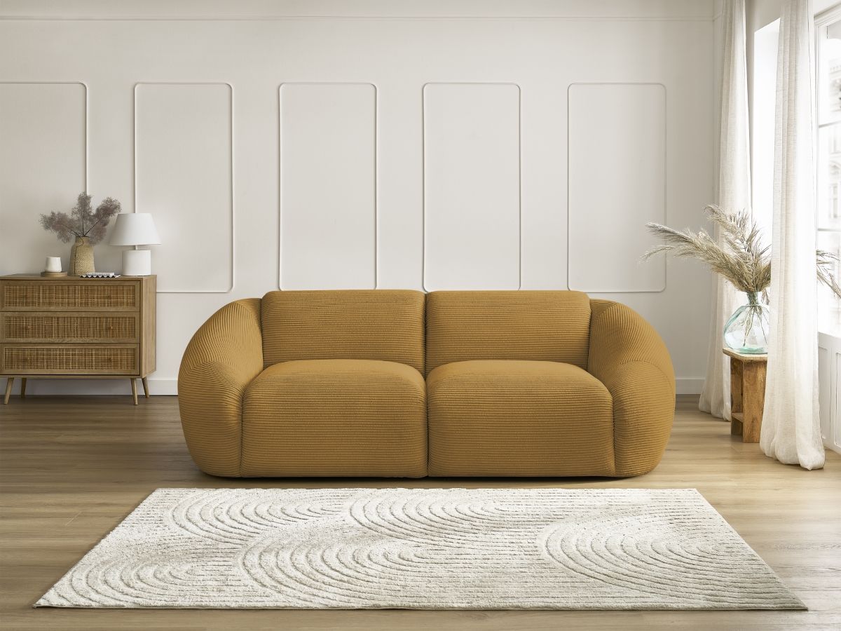 Bobochic Tina Sofa 2-Sitzer Cordsamt Gelb